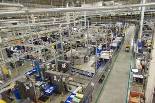 View from above; aerial view of a section of our Windsor plant taken from the upstairs conveyance system.