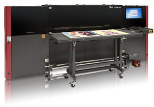 The EFI Pro 16h hybrid roll/flatbed inkjet printer.