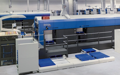 The over 30m-long Rapida 145 with double-pile delivery and automated logistics is expected the be the longest sheetfed offset press on show at drupa 2016.