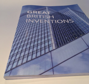 A finished "square back" book produced by the Watkiss PowerSquare 244 booklet maker.