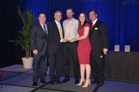 From the left, Mark Subers, <em>Printing Impressions</em>; David Pesko, nGage Events; Michael Poulin, Canon Solutions America; Tonya Powers, Canon Solutions America; and Philip McKay, nGage Events. 