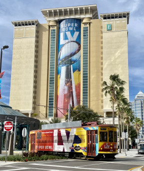 bluemedia printed the graphics for Super Bowl 2021 in Tampa, Fla.