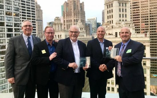 From left to right: Keith Kirk, COO, IPW; Timothy Cornelius, director of prepress, Agfa Graphics US; Steve Musselman, senior corporate account executive, Agfa Graphics, US; Jeff Loomis, VP corporate accounts, Agfa Graphics, US; and Dan Bendele, president and CEO, IPW.