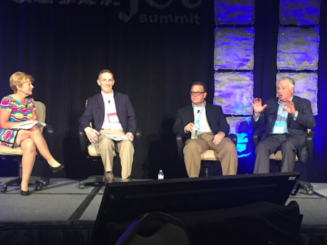 InfoTrends' Barb Pellow led a user panel with printers.
