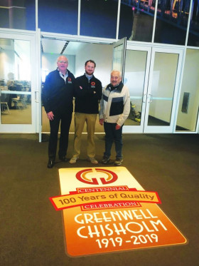 Greenwell Chisholm 100th anniversary sign