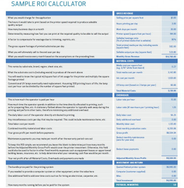 Sample ROI Calculator