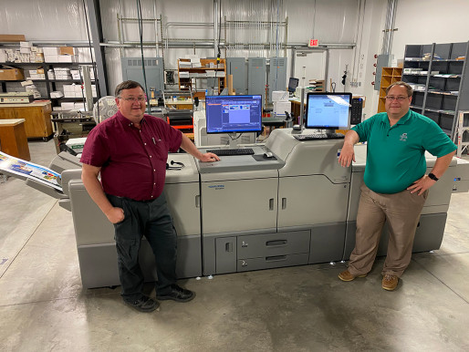 From left, Walter Landis, production manager at Campbell Print Center, and John Beery, president at Campbell Print Center.