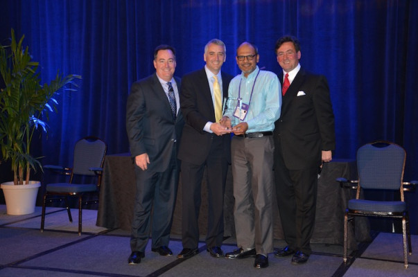 From the left, Mark Subers, Printing Impressions; David Pesko, nGage Events; Who is this ???Kodak (Received Award for Best Sponsor Case Study Presentation &ndash; General Commercial Segment); and Philip McKay, nGage Events.