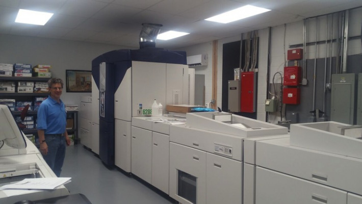 A view of the company's Xerox iGen4 digital press.