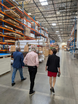 Brian Hite, Tim Bennett, and Congresswoman Young Kim as they tour the Image Options facilities.