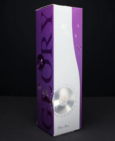 Wine packaging with custom registered hologram.