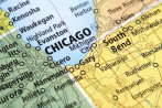 Map of Chicago, Illinois State in USA