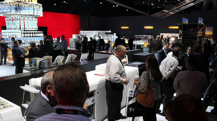 The new 100-page-per-minute imagePRESS C10000VP series drew a lot of attention at Canon Expo 2015.